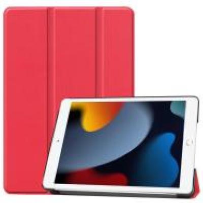 CoreParts Cover for iPad 7/8/9 10.2 Tri-fold Caster Hard Shell Cover with Auto Wake Function - Red-1537135