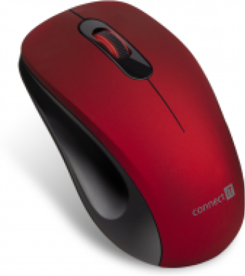 Connect IT MUTE bezdrátová optická tichá myš, červená-1149074