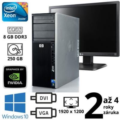 HP Z400 Workstation Xeon W3550, 8GB, 250GB, NVIDIA NVS 300 512MB, W10 + 24