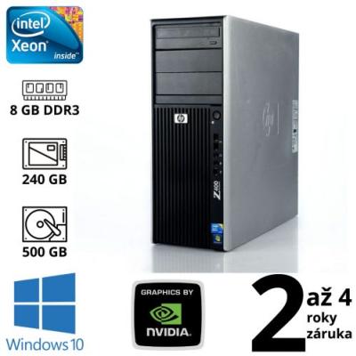 HP Z400 Workstation Xeon W3550, 8GB, NOVÝ 240GB SSD + 500GB, NVIDIA NVS 300 512MB, W10