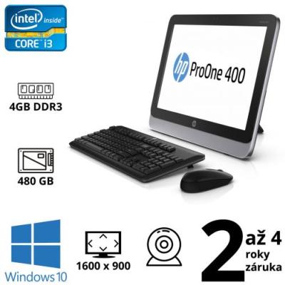 HP ProOne 400 G1 AiO i3-4160T, 4GB, 480GB SSD, DVD-RW, 19,5