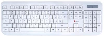 C-TECH klávesnice s myší WLKMC-01W, USB, bílá, wireless, CZ+SK