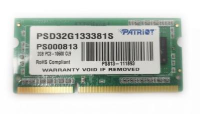 Operační paměť RAM Patriot 2GB PC3-10600 CL9