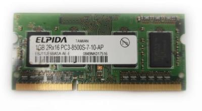 Operační paměť RAM Elpida 1GB 2Rx16 PC3-8500S-7-10-AP
