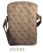 Guess pouzdro 10" hnědé 4G velké kovové logo
