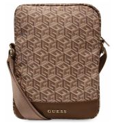 Guess Pouch 10" G Cube Stripe Brown