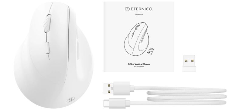 Eternico Wireless Vertical Mouse MVS490 pro leváky bílá - obrázek 8