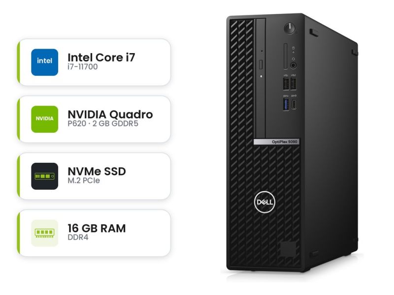 Dell Optiplex 5090 SFF - i7-11700 - 16 GB - 256 GB SSD - P620