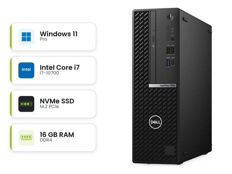 Dell Optiplex 7080 SFF - i7-10700 - 16 GB - 256 GB SSD
