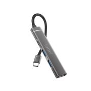USB C Hub Earldom ET HUB19, 4 porty – šedá