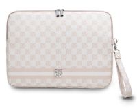 DKNY PU Leather Checkered Pattern and Stripe Obal na Notebook 13/14" růžová