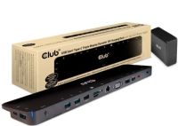 Club3D dokovací stanice USB C 3.2 s napájecím adaptérem Triple Dynamic PD, 100 W