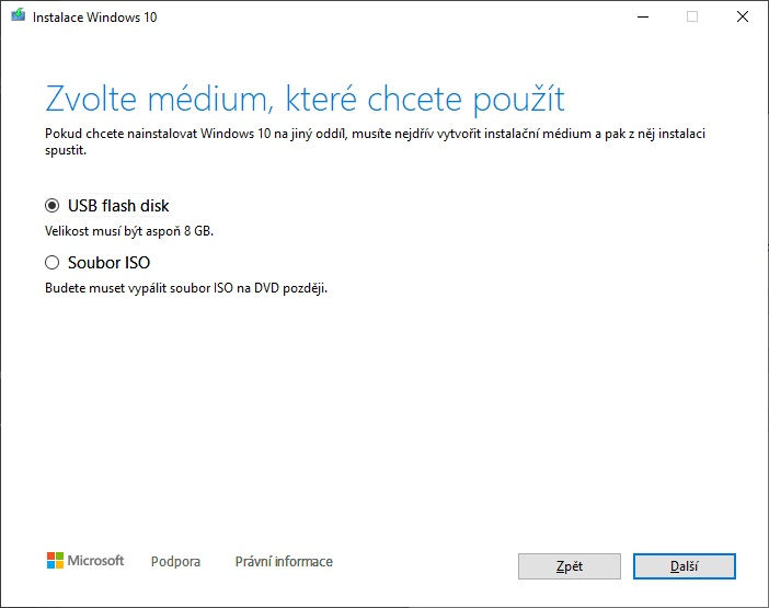 Windows Creation Tool - krok 1